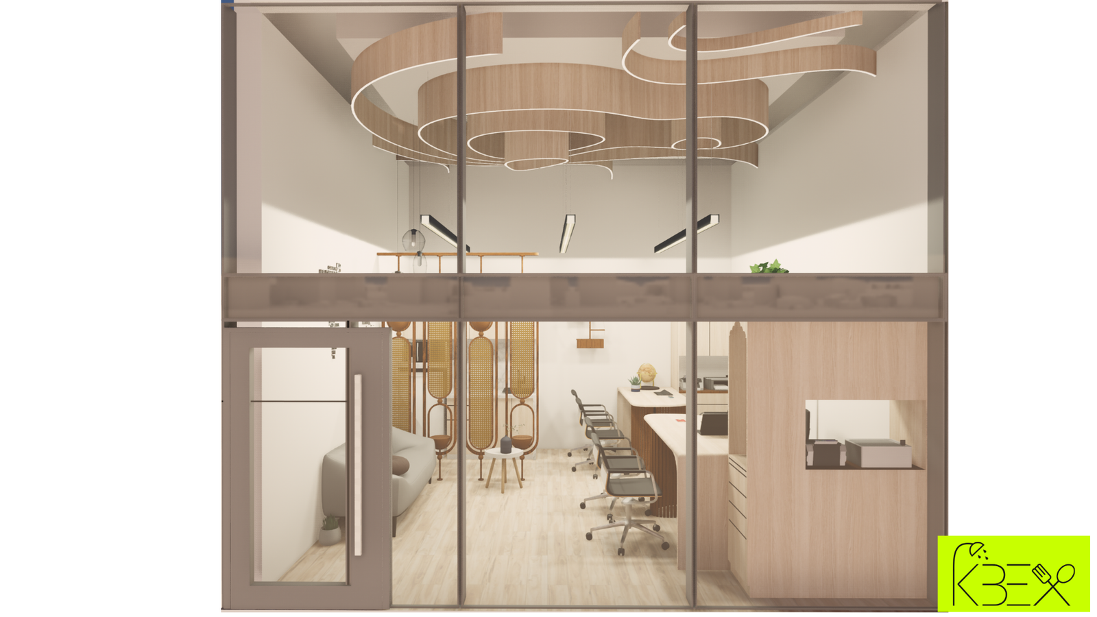 Compact travel office glass partition Motera KBEX