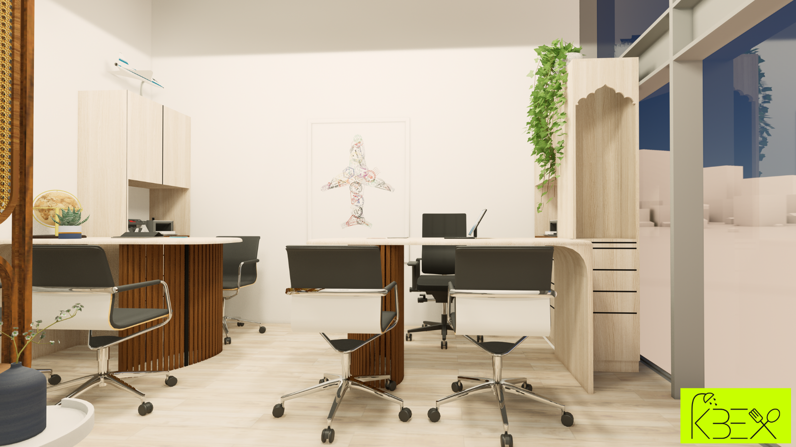 Desk nook airplane wall art Motera KBEX