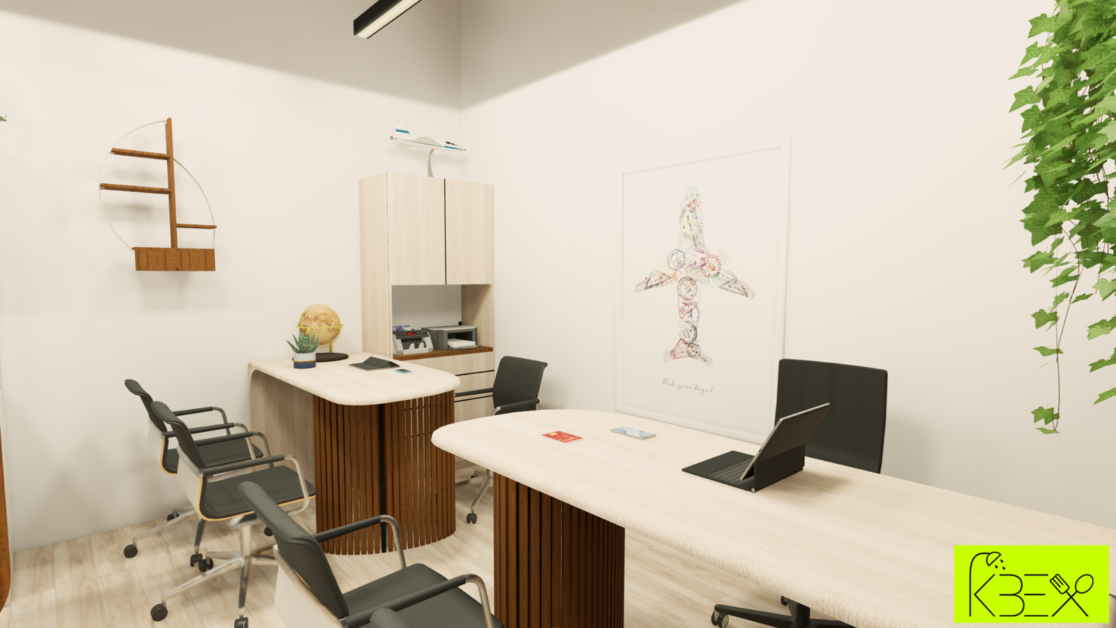 Workstation duo travel silhouette wall Motera KBEX