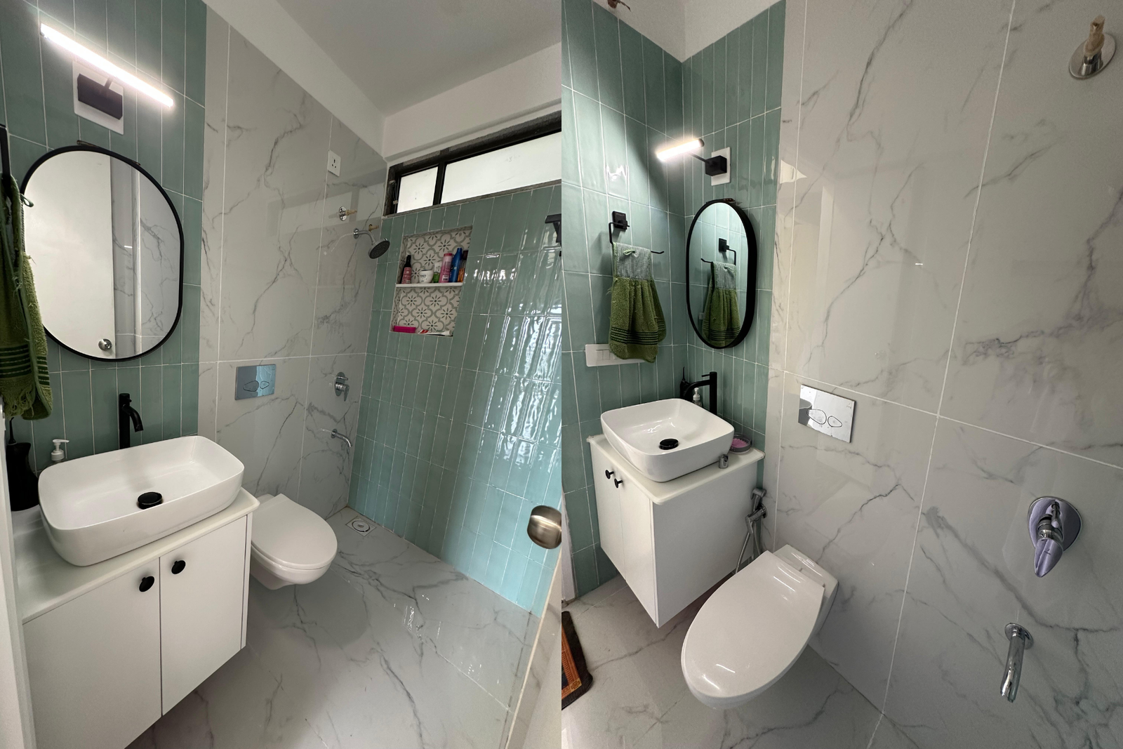 Bathroom mint tile design Shela KBEX